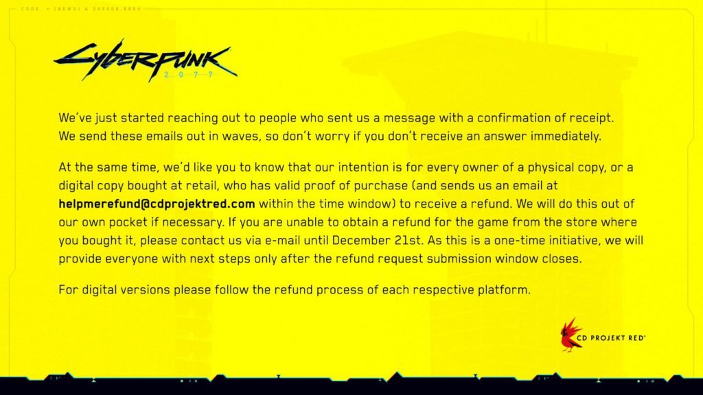Cyberpunk 2077 launch issues